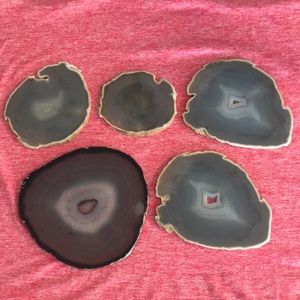 Quartz agate sliced wafers -  5 in set